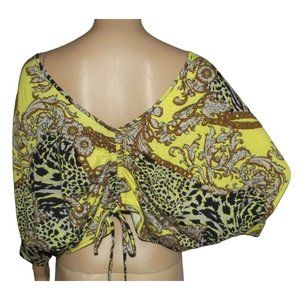 Sugar&Spice Top Chain Links Animal Print XL yellow black brown RUCHED BACK dolma